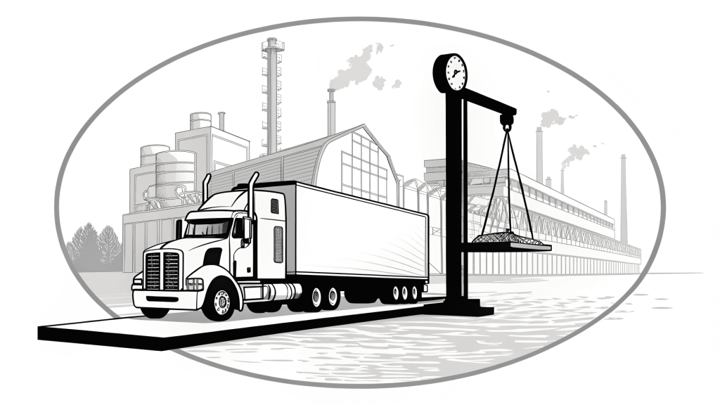 a truck scale weighing a large semi truck at an in