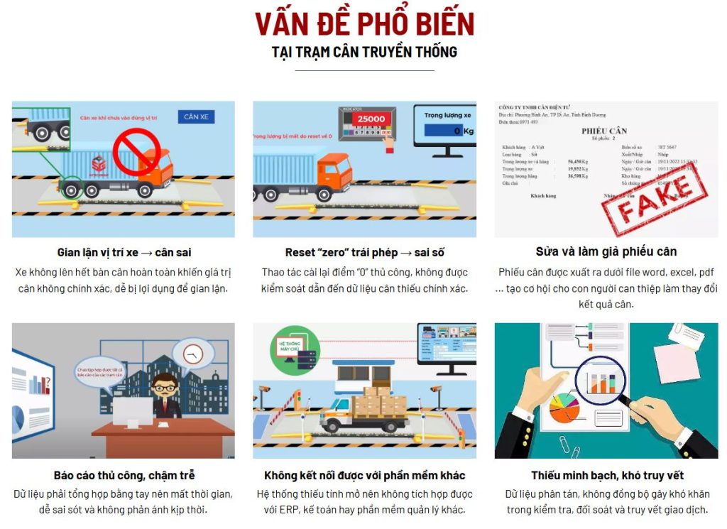 vấn đề phổ biến tại các trạm cân ô tô