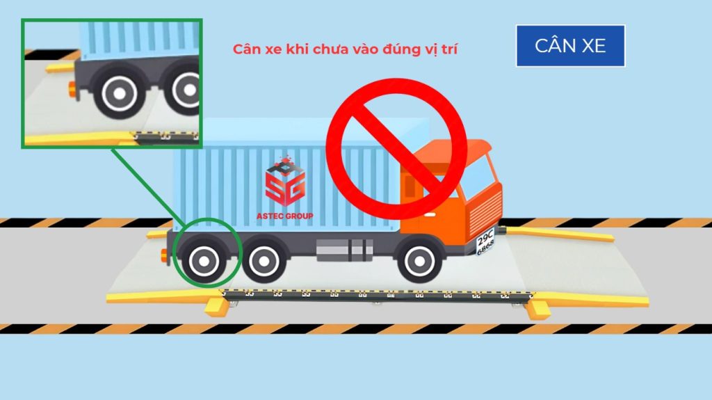 Xe chưa lên hết bàn cân Xe chưa lên hết bàn cân