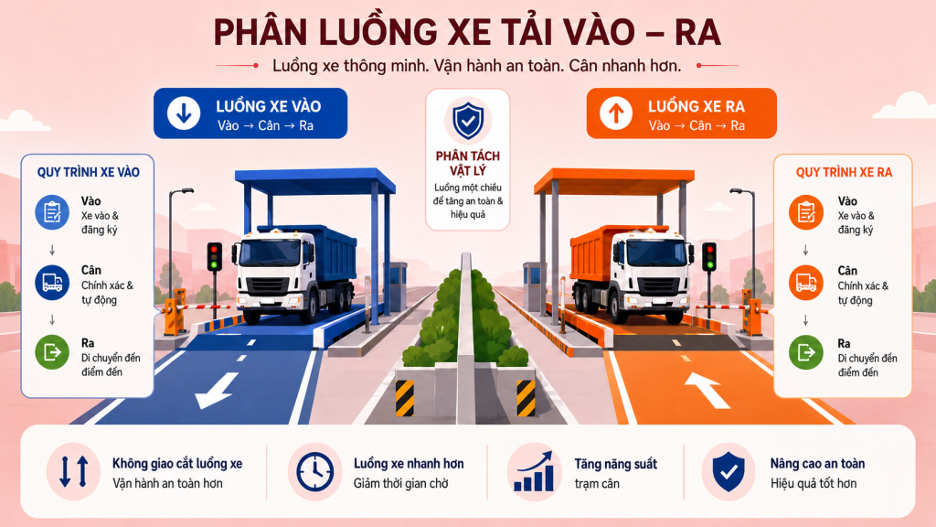 4 Phân luồng xe tải vào ra 4 Phân luồng xe tải vào ra