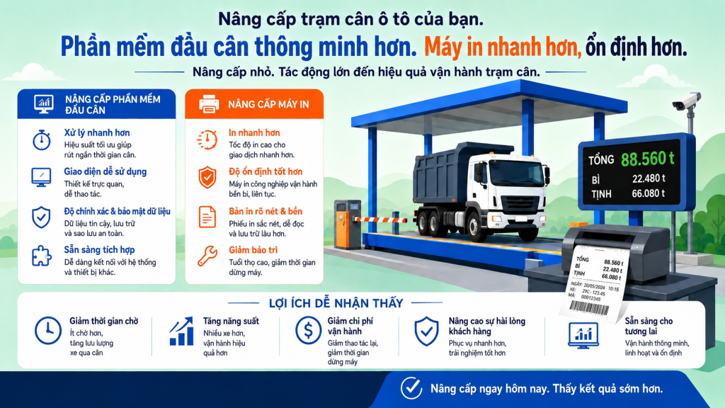 Nâng cấp tram cân xe tải Nâng cấp tram cân xe tải